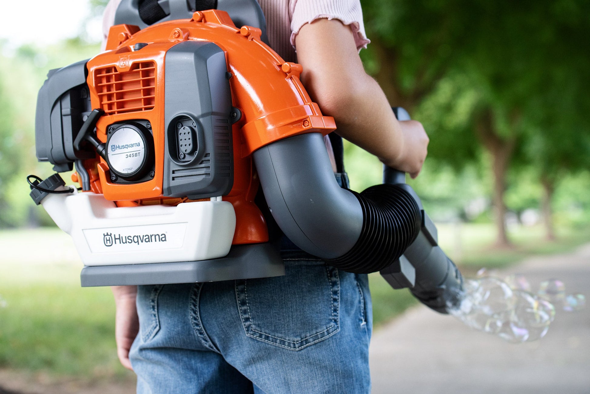 Husqvarna Spielzeug Rückentragbares Blasgerät mit Seifenblasen